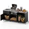 Black Outdoor Grill Table With Stainless Steel Countertop Sink And Storage